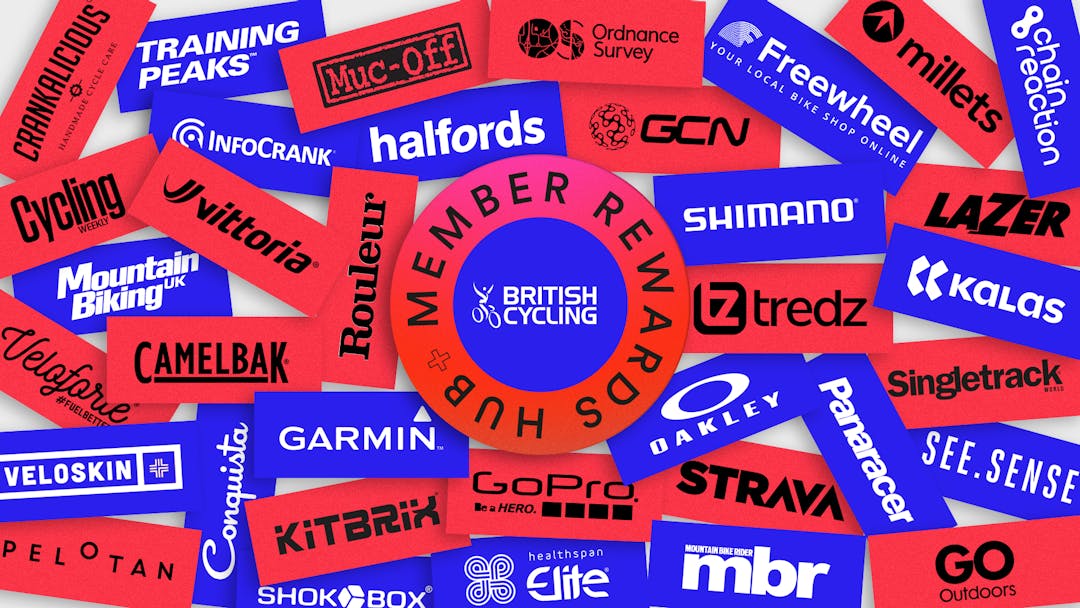 Member Rewards Banner featuring brands including Halfords, Garmin, Freewheel and Kalas